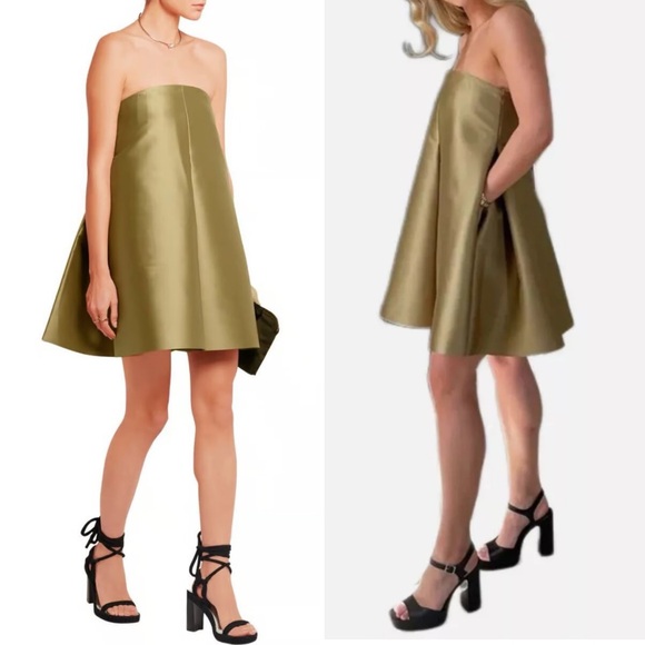 Solace London Gold Strapless Mini Dress - Picture 4 of 16